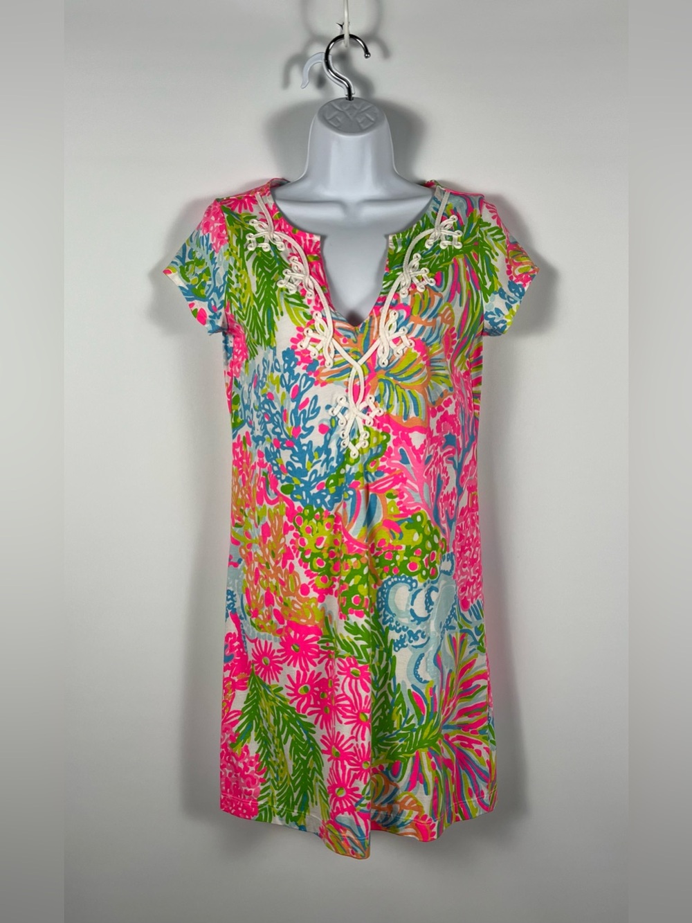 Lilly Pulitzer More Lovers Coral" Dress 100% Pima Cotton Size Small